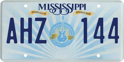 MS license plate AHZ144