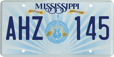 MS license plate AHZ145