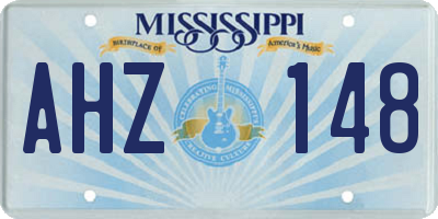 MS license plate AHZ148