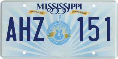 MS license plate AHZ151