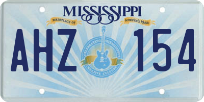 MS license plate AHZ154