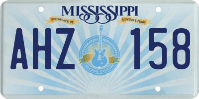 MS license plate AHZ158
