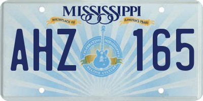 MS license plate AHZ165