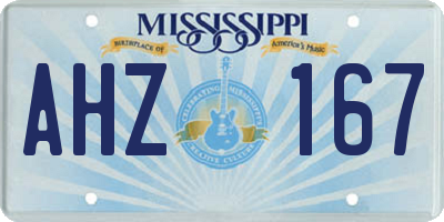 MS license plate AHZ167