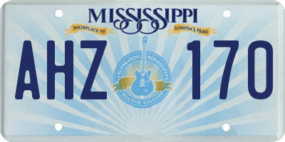 MS license plate AHZ170