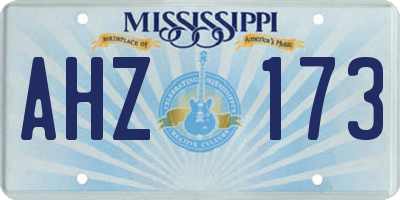 MS license plate AHZ173