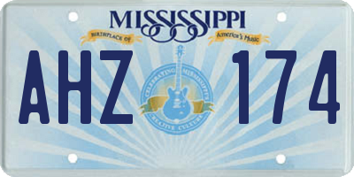 MS license plate AHZ174