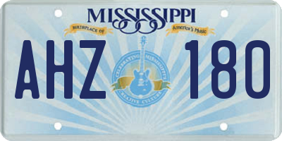 MS license plate AHZ180