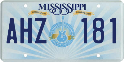 MS license plate AHZ181