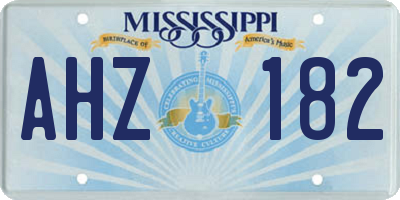 MS license plate AHZ182