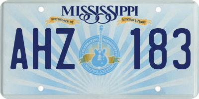 MS license plate AHZ183