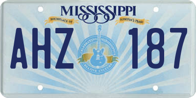 MS license plate AHZ187