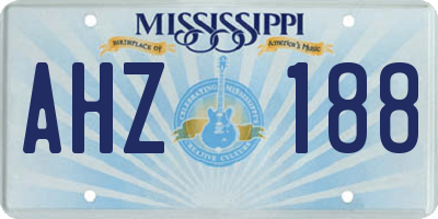 MS license plate AHZ188