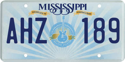 MS license plate AHZ189