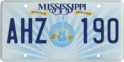 MS license plate AHZ190