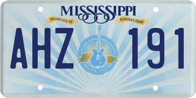 MS license plate AHZ191