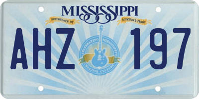MS license plate AHZ197