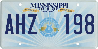 MS license plate AHZ198