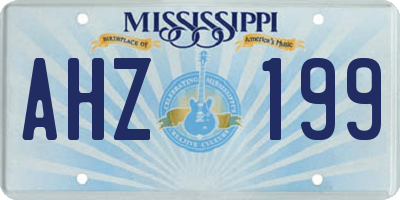 MS license plate AHZ199