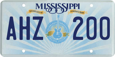 MS license plate AHZ200