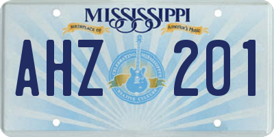 MS license plate AHZ201