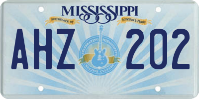 MS license plate AHZ202