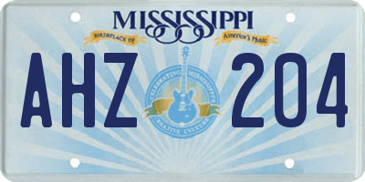 MS license plate AHZ204