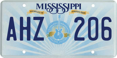 MS license plate AHZ206