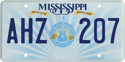 MS license plate AHZ207