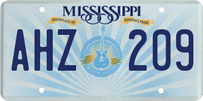 MS license plate AHZ209