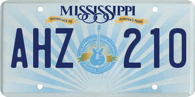 MS license plate AHZ210