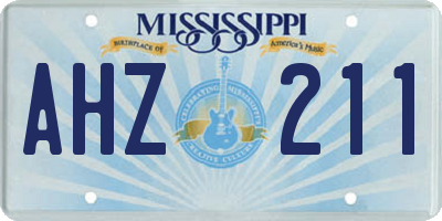MS license plate AHZ211