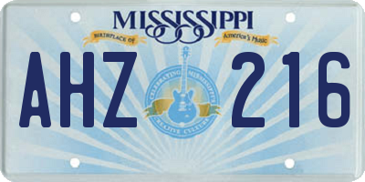 MS license plate AHZ216