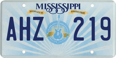 MS license plate AHZ219