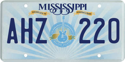 MS license plate AHZ220