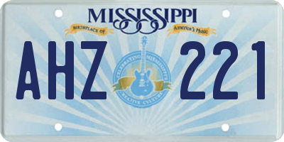 MS license plate AHZ221