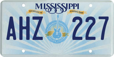 MS license plate AHZ227