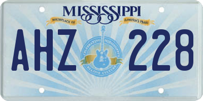 MS license plate AHZ228
