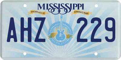 MS license plate AHZ229