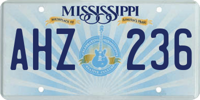 MS license plate AHZ236