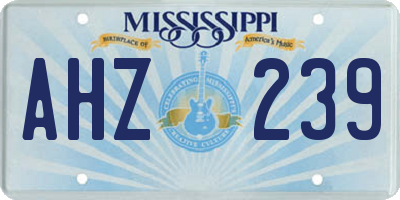 MS license plate AHZ239