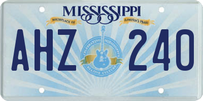 MS license plate AHZ240