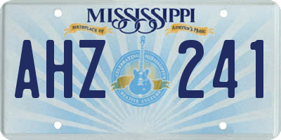 MS license plate AHZ241