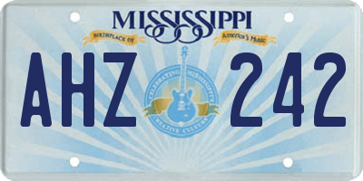 MS license plate AHZ242