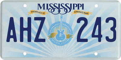 MS license plate AHZ243