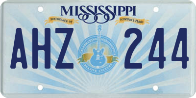 MS license plate AHZ244