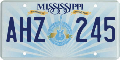 MS license plate AHZ245