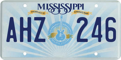 MS license plate AHZ246