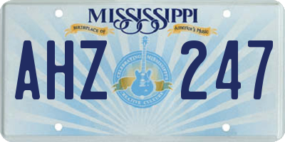 MS license plate AHZ247