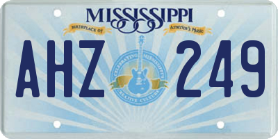 MS license plate AHZ249